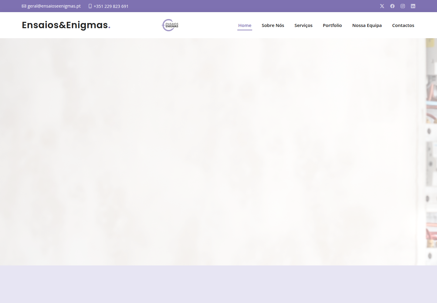 Homepage da Ensaios & Enigmas